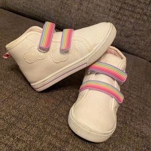 High top rainbow & cloud sneakers